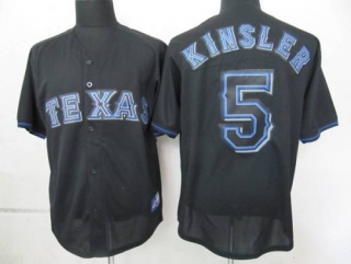 Texas Rangers #5 Ian Kinsler Black Fashion Stitched MLB Jersey