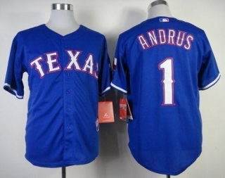 Texas Rangers #1 Elvis Andrus Blue Stitched MLB Jersey