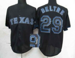 MLB Texas Rangers #29 Adrian Beltre Stitched Black Autographed Jersey