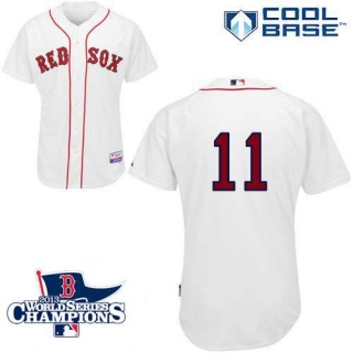 Boston Red Sox #11 Clay Buchholz White Cool Base 2013 World Series Champions Patch Stitched MLB Jers
