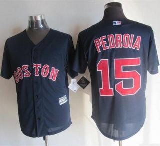 Boston Red Sox #15 Dustin Pedroia Navy Blue New Cool Base Stitched MLB Jersey