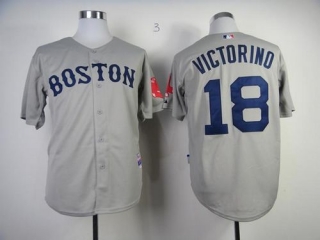 Boston Red Sox #18 Shane Victorino Grey Cool Base Stitched MLB Jersey
