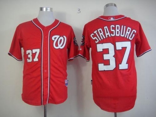 Washington Nationals #37 Stephen Strasburg Stitched Red MLB Jersey