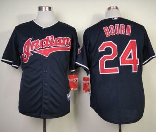 Cleveland Indians -24 Michael Bourn Navy Blue Cool Base Stitched MLB Jersey