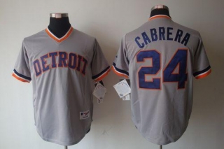 Detroit Tigers -24 Miguel Cabrera Grey 1970's Turn Back The Clock Stitched MLB Jersey