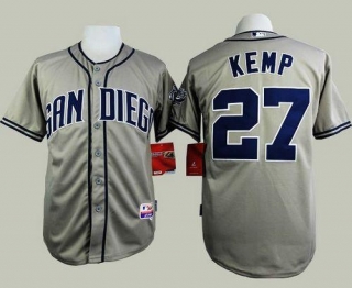 San Diego Padres #27 Matt Kemp Grey Cool Base Stitched MLB Jersey