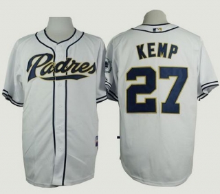San Diego Padres #27 Matt Kemp White Cool Base Stitched MLB Jersey