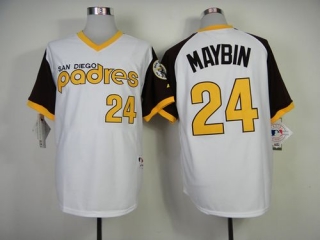 San Diego Padres #24 Cameron Maybin White 1978 Turn Back The Clock Stitched MLB Jersey