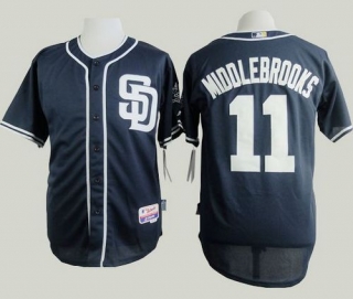 San Diego Padres #11 Will Middlebrooks Dark Blue Alternate 1 Cool Base Stitched MLB Jersey