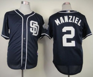 San Diego Padres #2 Johnny Manziel Navy Blue Cool Base Stitched MLB Jersey