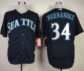 Seattle Mariners #34 Felix Hernandez Navy Blue Cool Base Stitched MLB Jersey