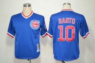Mitchell and Ness Chicago Cubs -10 Ron Santo Stitched Blue Throwback MLB Jersey