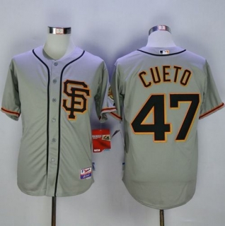 San Francisco Giants #47 Johnny Cueto Grey Road 2 Cool Base Stitched MLB Jersey