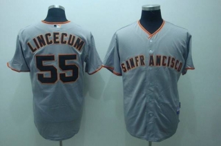 San Francisco Giants #55 Tim Lincecum Stitched Grey MLB Jersey