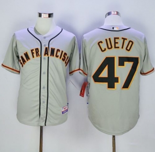 San Francisco Giants #47 Johnny Cueto Grey Cool Base Road Stitched MLB Jersey