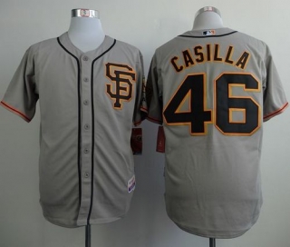 San Francisco Giants #46 Santiago Casilla Grey Road 2 Cool Base Stitched MLB Jersey