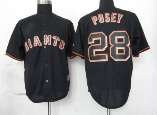 San Francisco Giants #28 Buster Posey Black Fashion Stitched MLB Jersey