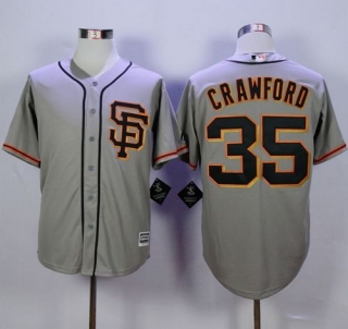 San Francisco Giants #35 Brandon Crawford Grey Road 2 New Cool Base Stitched MLB Jersey