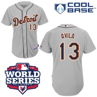 Detroit Tigers #13 Alex Avila Grey Cool Base w 2012 World Series Patch Stitched MLB Jersey