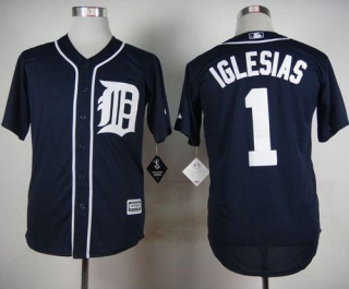Detroit Tigers #1 Jose Iglesias Navy Blue Cool Base Stitched MLB Jersey