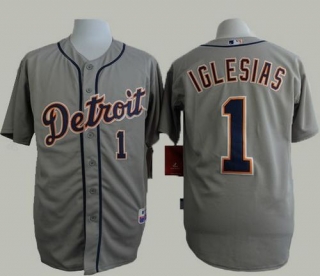 Detroit Tigers #1 Jose Iglesias Grey Cool Base Stitched MLB Jersey