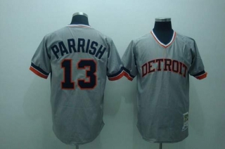 Mitchell and Ness Detroit Tigers #13 Lance Parrish Stitched Grey Throwback MLB Jersey