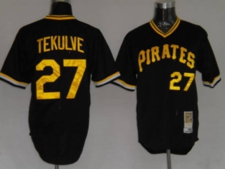 Mitchell and Ness Pittsburgh Pirates #27 Kent Tekulve Stitched Black Throwback MLB Jersey