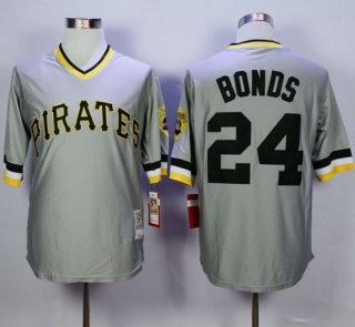 Mitchell And Ness Pittsburgh Pirates #24 Barry Bonds Grey Throwback Stitched MLB Jersey