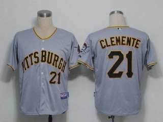 Pittsburgh Pirates #21 Roberto Clemente Grey Cool Base Stitched MLB Jersey