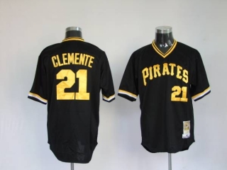 Mitchell and Ness Pittsburgh Pirates #21 Roberto Clemente Stitched Black Throwback MLB Jersey