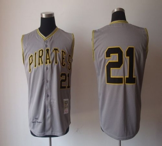 Mitchell And Ness 1962 Pittsburgh Pirates #21 Roberto Clemente Grey Stitched MLB Jersey
