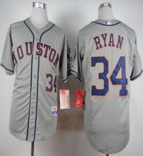 Houston Astros #34 Nolan Ryan Grey Cool Base Stitched MLB Jersey