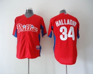 Philadelphia Phillies #34 Roy Halladay Red 2011 Cool Base BP Stitched MLB Jersey