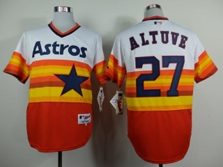 Houston Astros #27 Jose Altuve White Orange 1980 Turn Back The Clock Stitched MLB Jersey