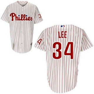 Philadelphia Phillies #34 Cliff Lee White(Red Strip) Stitched MLB Jersey