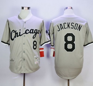 Mitchell And Ness 1993 Chicago White Sox -8 Bo Jackson Grey Throwback Stitched MLB Jersey
