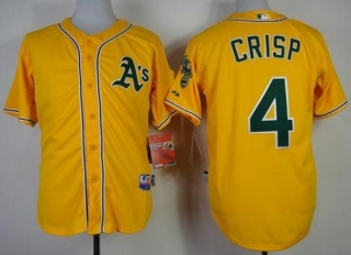 Oakland Athletics #4 Coco Crisp Yellow Cool Base Stitched MLB Jersey