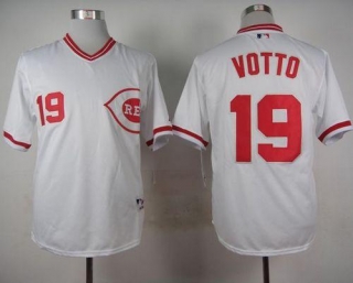 Cincinnati Reds -19 Joey Votto White 1990 Turn Back The Clock Stitched MLB Jersey