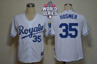 Kansas City Royals -35 Eric Hosmer White Cool Base W 2015 World Series Patch Stitched MLB Jersey