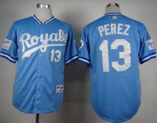Kansas City Royals -13 Salvador Perez Light Blue 1985 Turn Back The Clock Stitched MLB Jersey