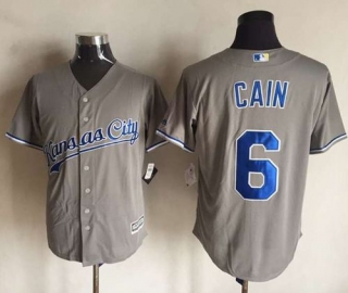 Kansas City Royals -6 Lorenzo Cain New Grey Cool Base Stitched MLB Jersey