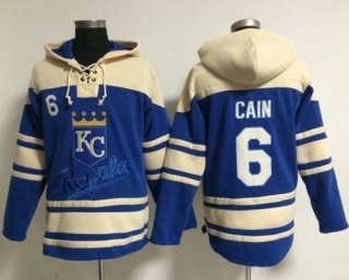 Kansas City Royals -6 Lorenzo Cain Light Blue Sawyer Hooded Sweatshirt MLB Hoodie