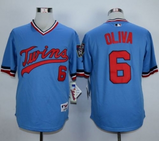 Minnesota Twins -6 Tony Oliva Light Blue 1984 Turn Back The Clock Stitched MLB Jersey