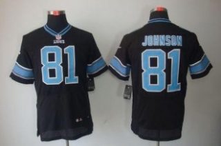 Nike Lions -81 Calvin Johnson Black Alternate Stitched NFL Elite Jersey