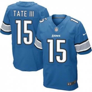 2014 NFL Draft NFL Detroit Lions -15 Golden Tate III Team Color Blue Elite Jersey