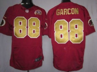 Nike Redskins -88 Pierre Garcon Burgundy Red (Gold Number) 80TH Patch Stitched NFL Elite Jersey