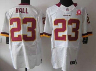 Nike Redskins -23 DeAngelo Hall White With 80TH Patch Stitched NFL Elite Jersey