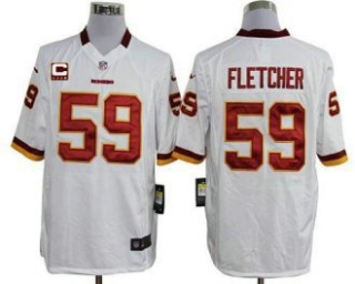 Nike Redskins -59 London Fletcher White With C Patch Stitched NFL Game Jersey
