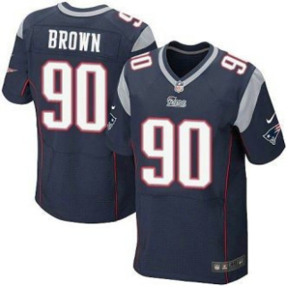 Nike New England Patriots -90 Malcom Brown Navy Blue Team Color Stitched NFL Elite Jersey