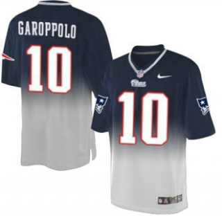 Nike Patriots -10 Jimmy Garoppolo Navy Blue Grey Stitched NFL Elite Fadeaway Fashion Jersey